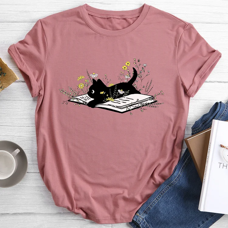 💯Crazy Sale- Books And Cats Make My Life Sweet T-shirt Tee -014966