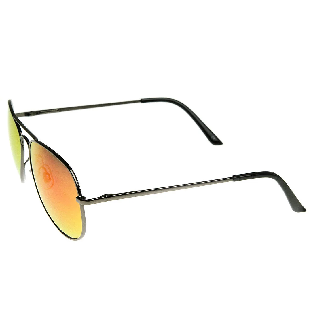 Premium Classic Metal Frame Flash Mirror Lens Aviator glasses