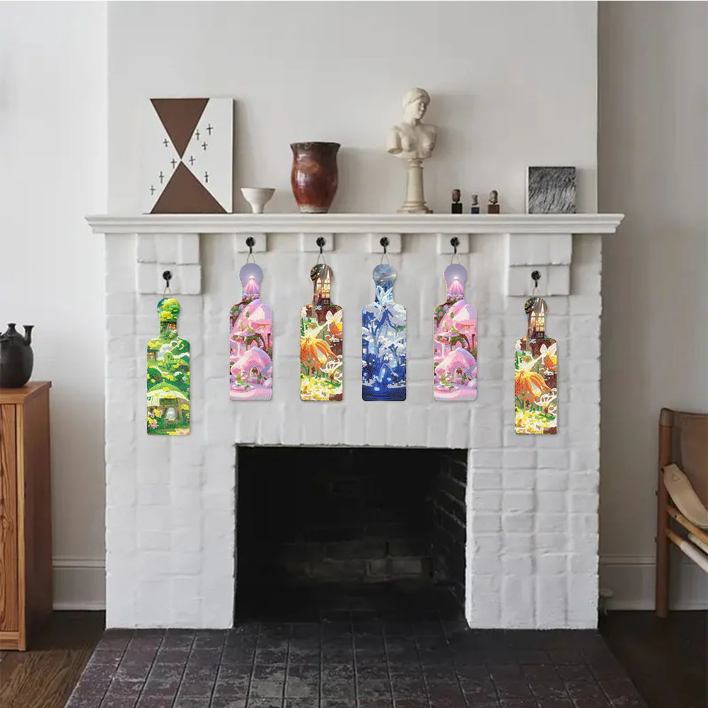 4Pcs Flowers Grasses 5D Diamond Painting Tray Art Craft for Home Kitchen Decor