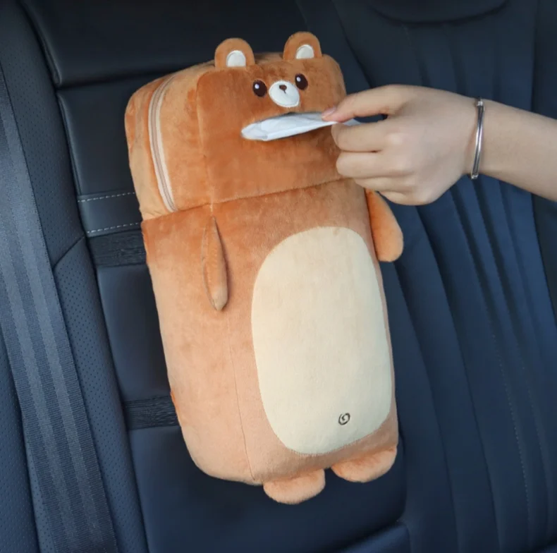 Creative Car Tissue Box Armrest Box Booster Pad 2-in-1