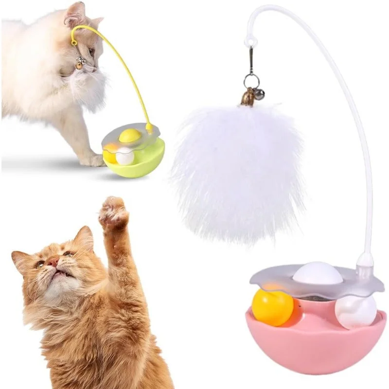 Wobble Pet Toy with Feather & Catnip
