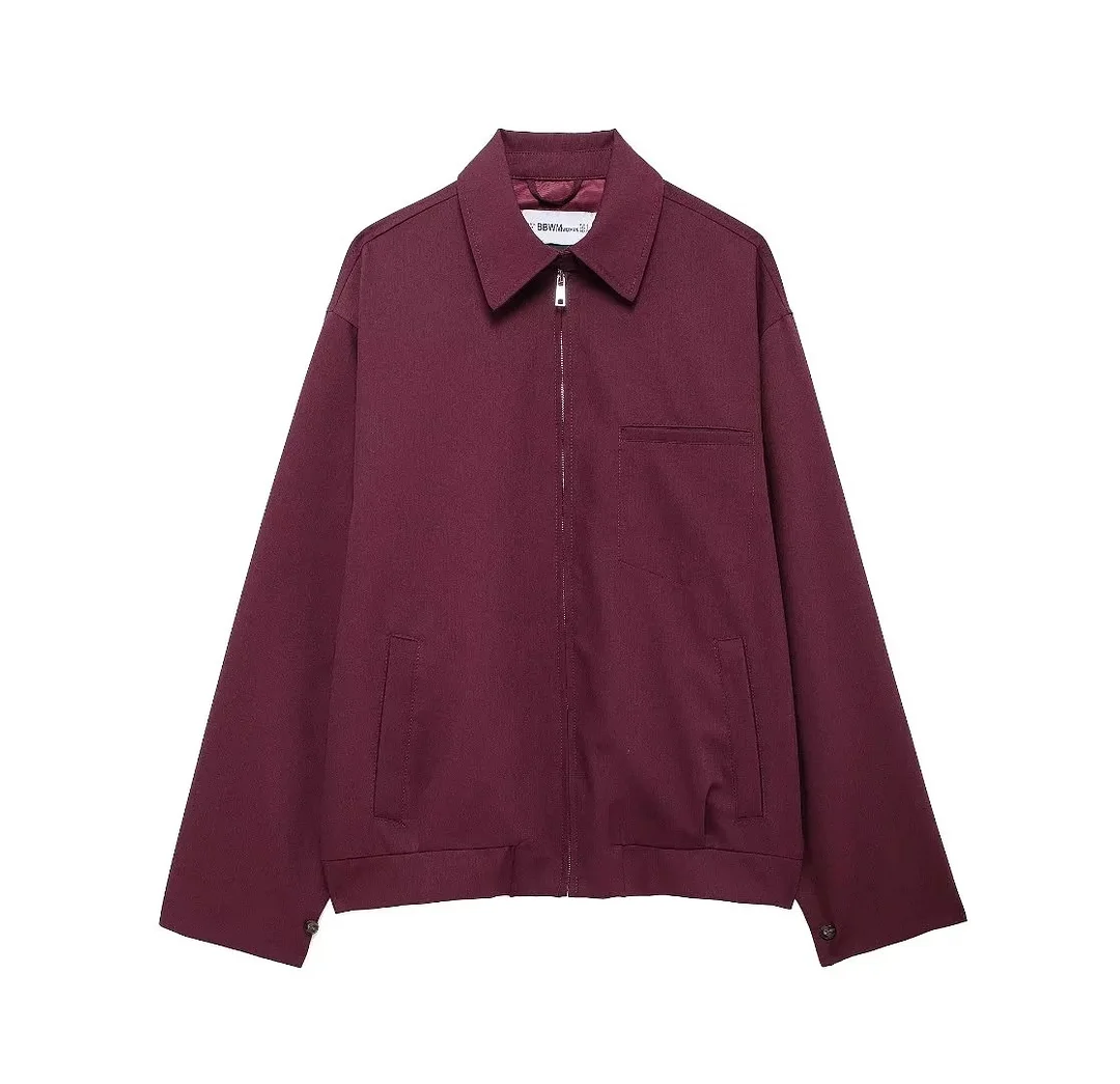 Nigikala Nigikala Women's Explosive Collar Zipper Pocket Long-Sleeved Coat