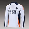 2024/2025 Real Madrid Half-Pull Training Suit White-Black Football Shirt 1:1 Thai Quality