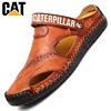CAT pánské prodyšné velké měkké kožené outdoorové sandály