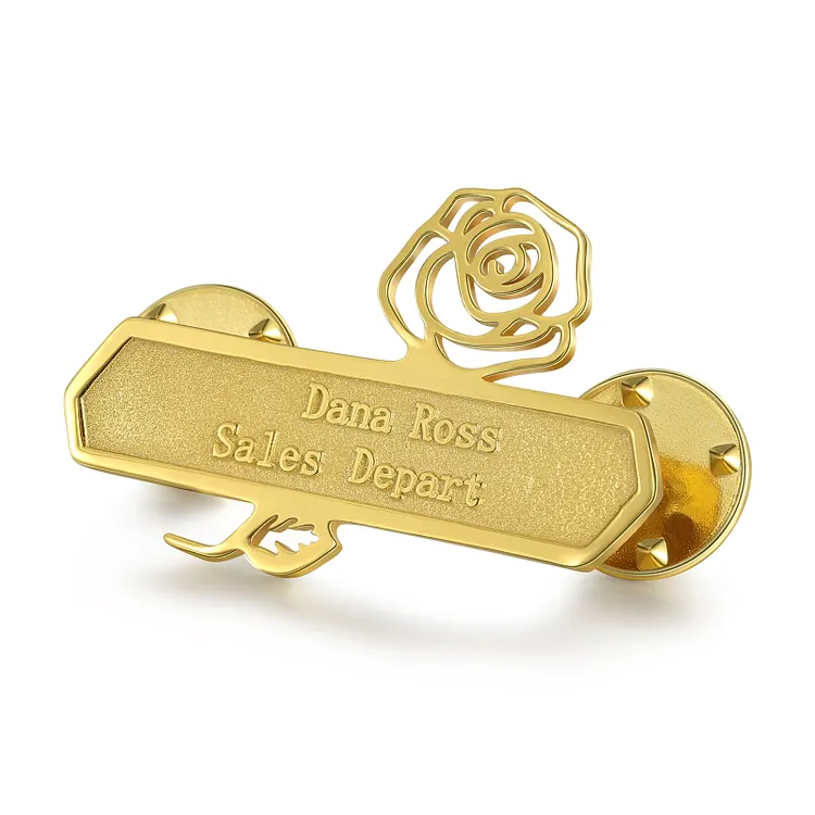 Broche Rose Signée Kari M - Couleur Or - Occasion En Très Bon état (TBE)