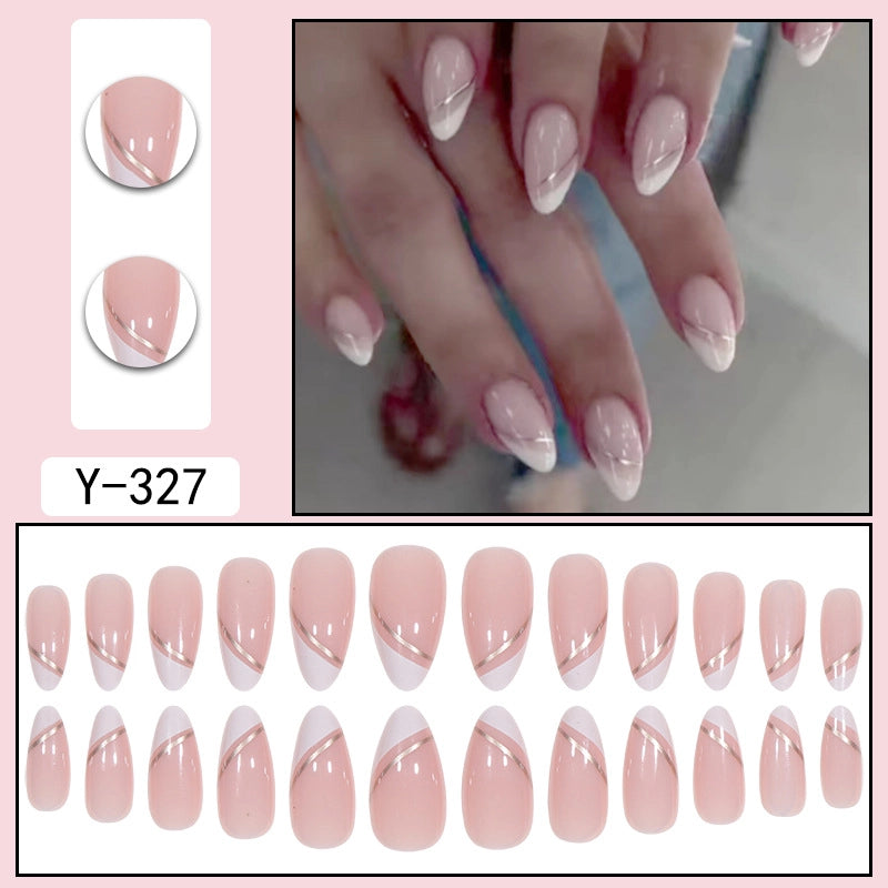 Sweet Color Block Heart Shape ABS Press-on Nails 1 Set