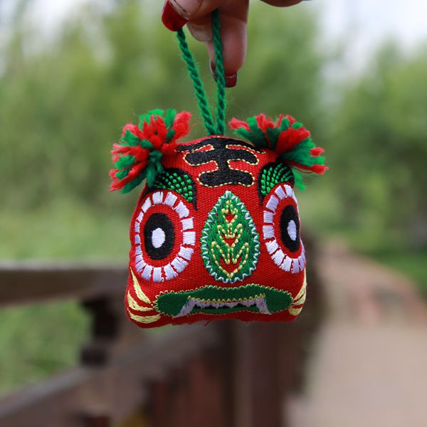 Handmade Chinese Style Embroidered Pendant Bag Car Decoration Zodiac Tiger Ornaments