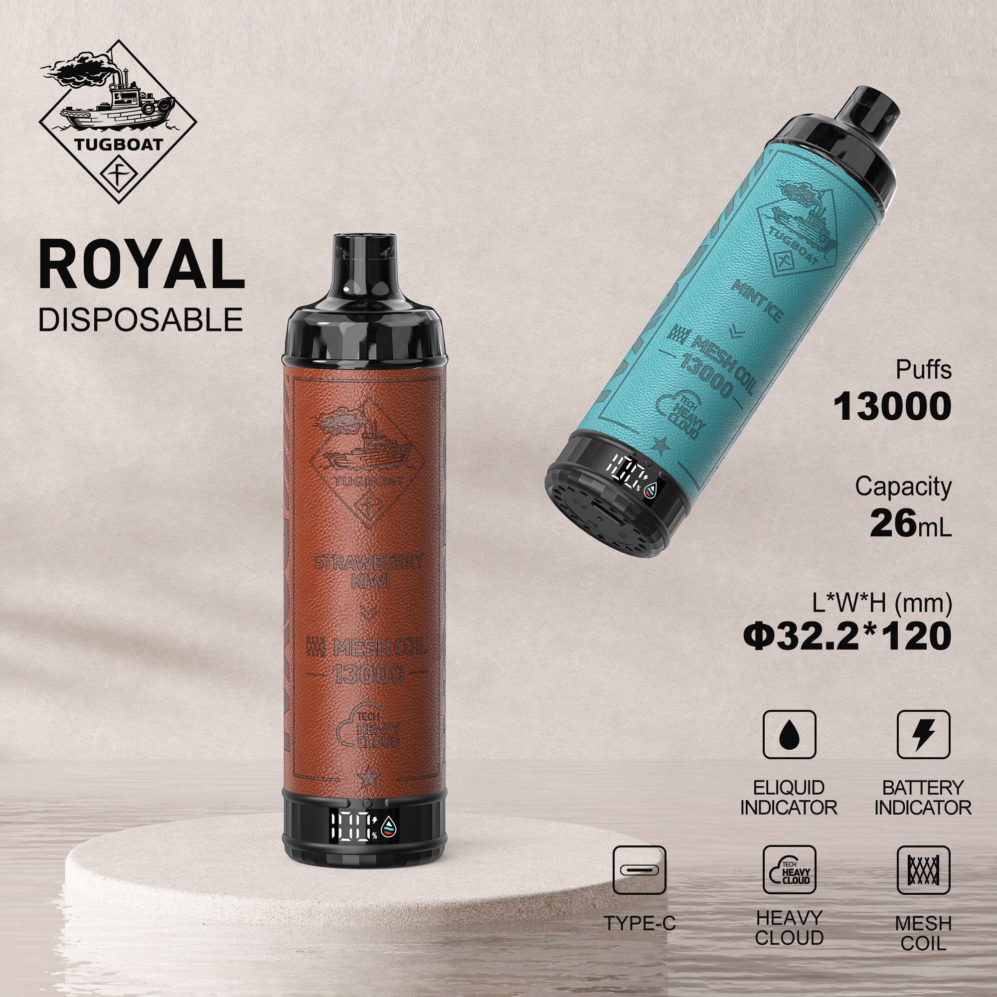 TUGBOAT Royal  13000 Puffs Disposable Vape Wholesale Tugboat OPVape