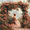 (Multi-Style)Victorian Girl-14CT Stamped Cross Stitch 50*50cm/19.69*19.69in