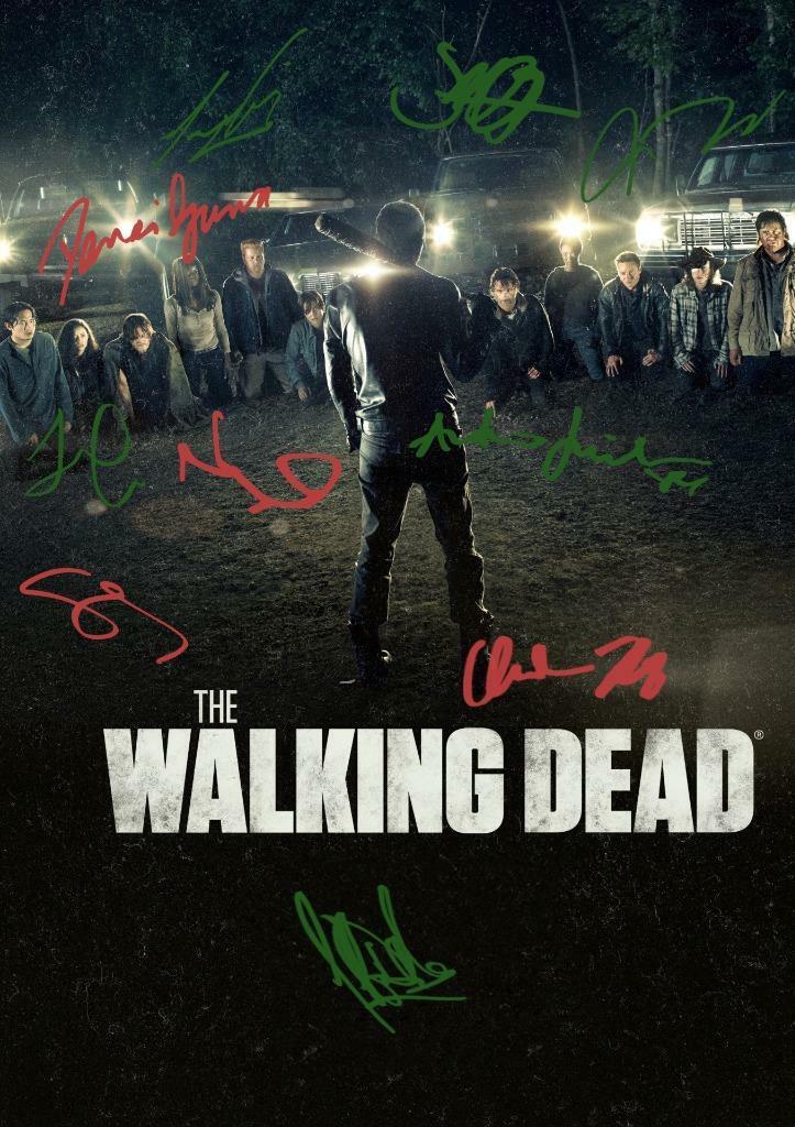 The Walking Dead CAST X9 PP SIGNED 12 X 8