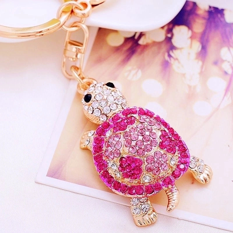Cute Tortoise Alloy Inlay Rhinestones Women’s Bag Pendant Keychain