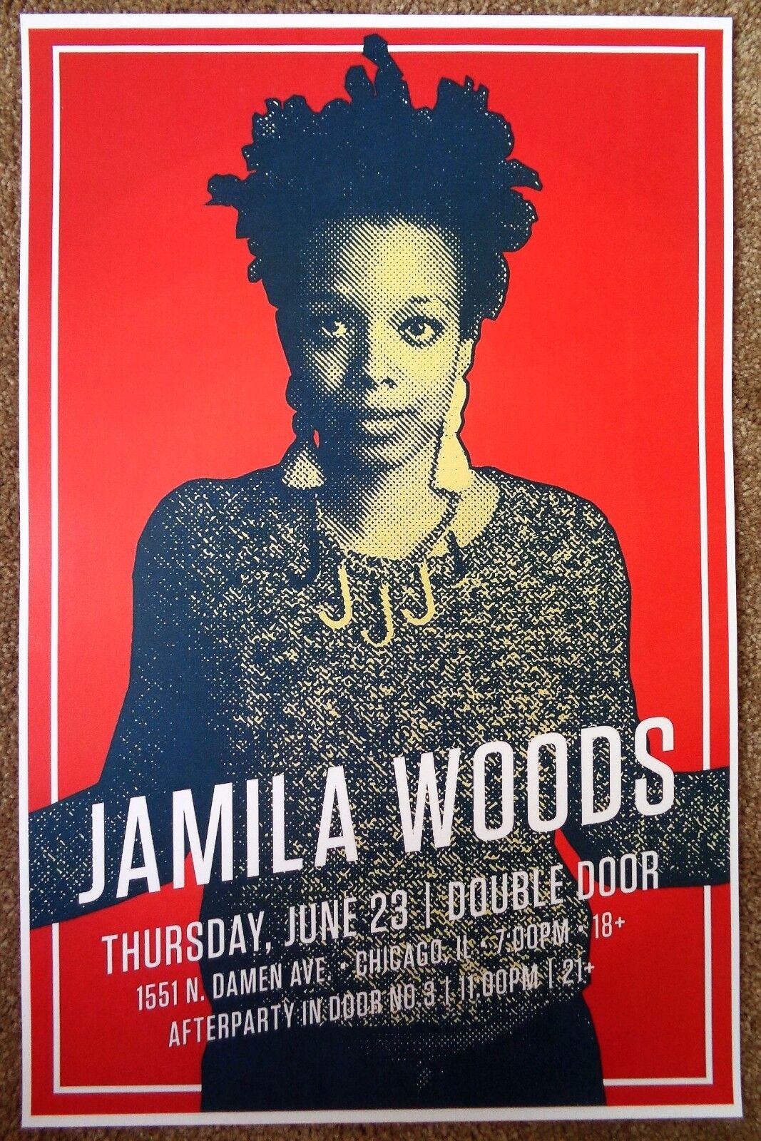 JAMILA WOODS 2016 Gig POSTER Chicago Illinois Concert