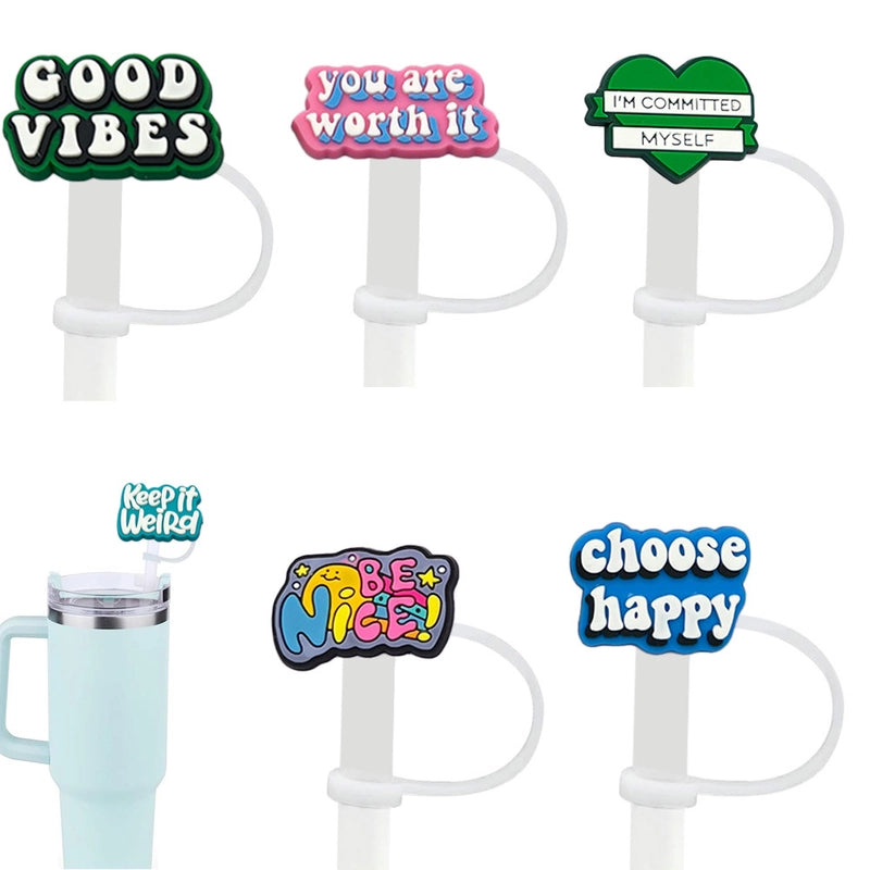 Cute Letter Silica Gel Straw Mouthpiece 1 Piece