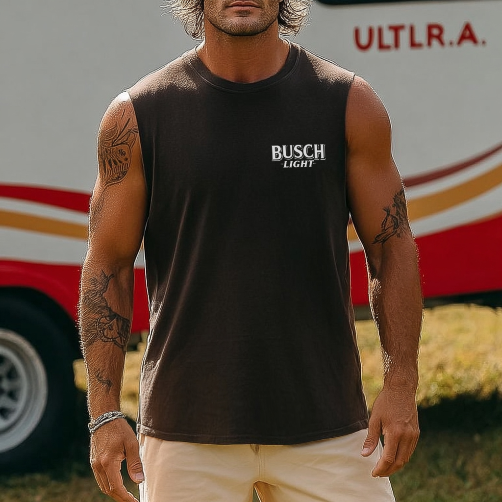 Mens Beach Muscle Logo Tank Top / TECHWEAR CLUB / Techwear