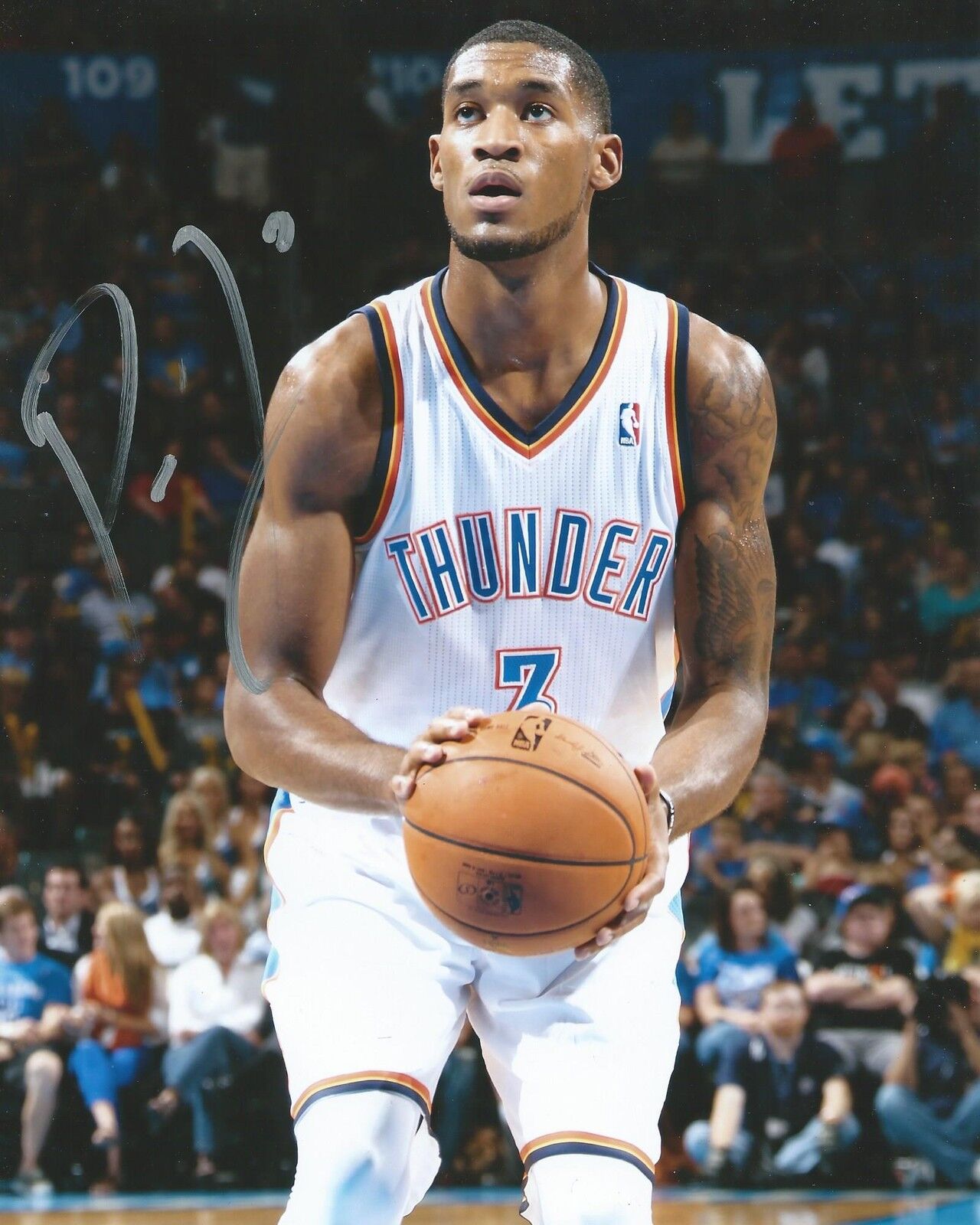 **GFA Oklahoma City Thunder *PERRY JONES III* Signed 8x10 Photo Poster painting P1 COA**