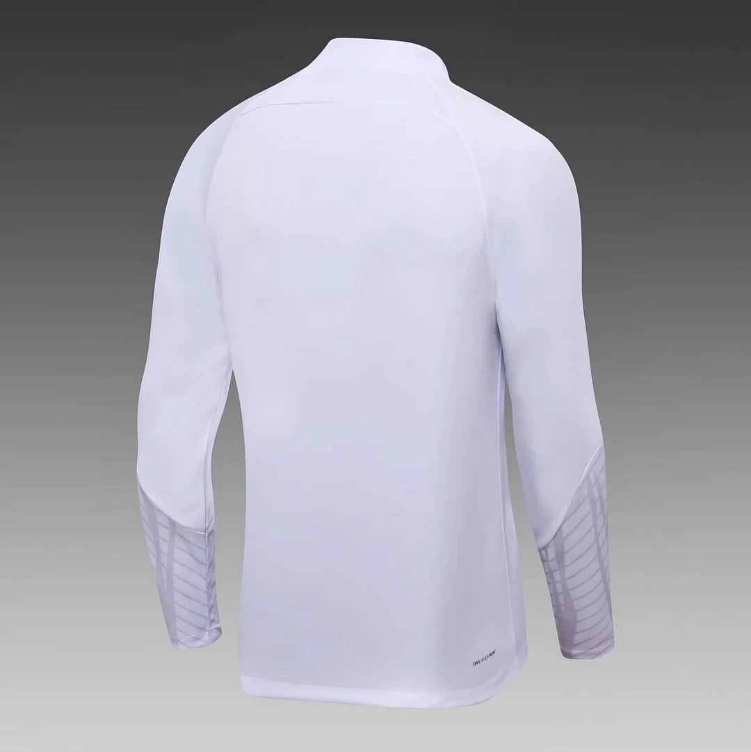 2022 France Half-Pull Training Suit White Football Shirt