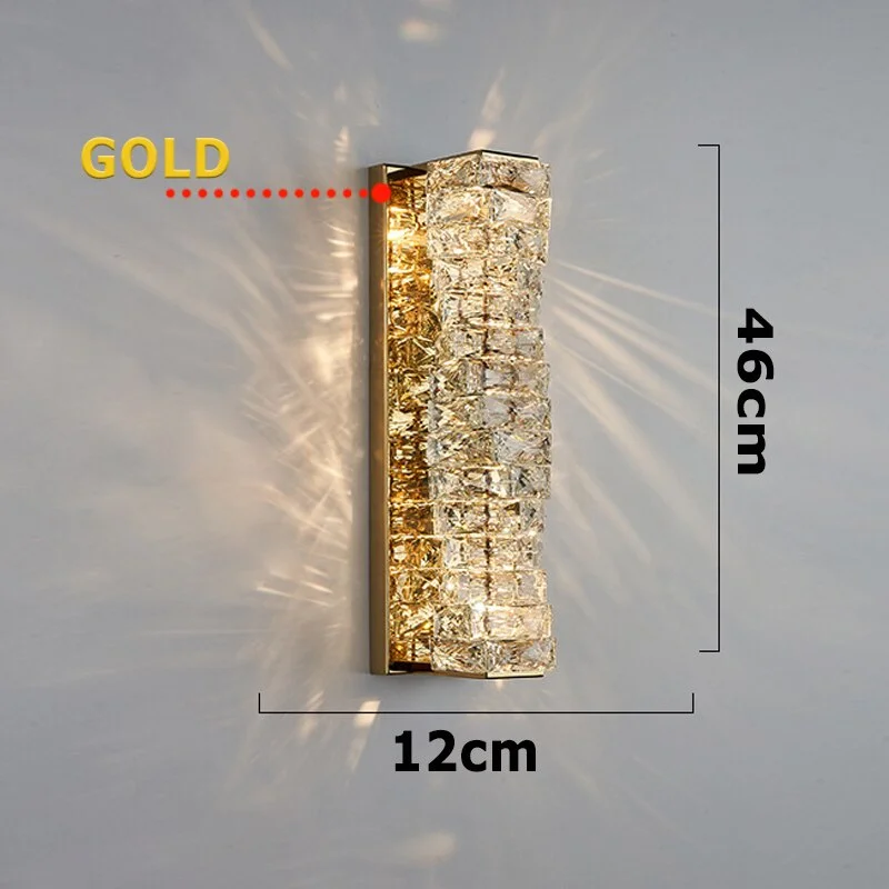 Luxury Temperature Wall Lamp Crystal K9 Led Wall Light Chrome Gold Indoor Bright Wall Sconce For Living/dining/bed Room Hotel