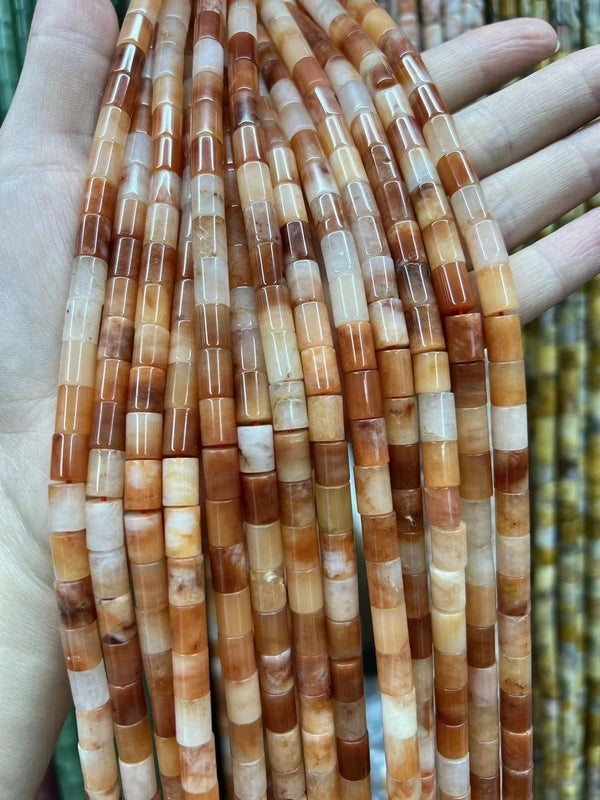 1 Set 6*8mm 1-1.5mm Natural Stone Crystal Agate Round Beads