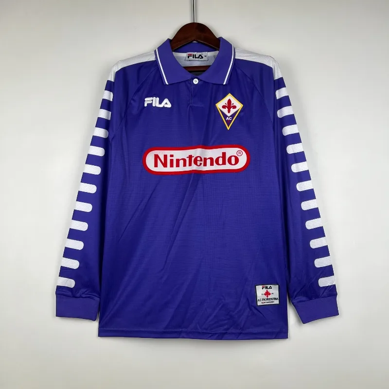 Retro 1998 Fiorentina Long Sleeve Soccer Jersey Home
