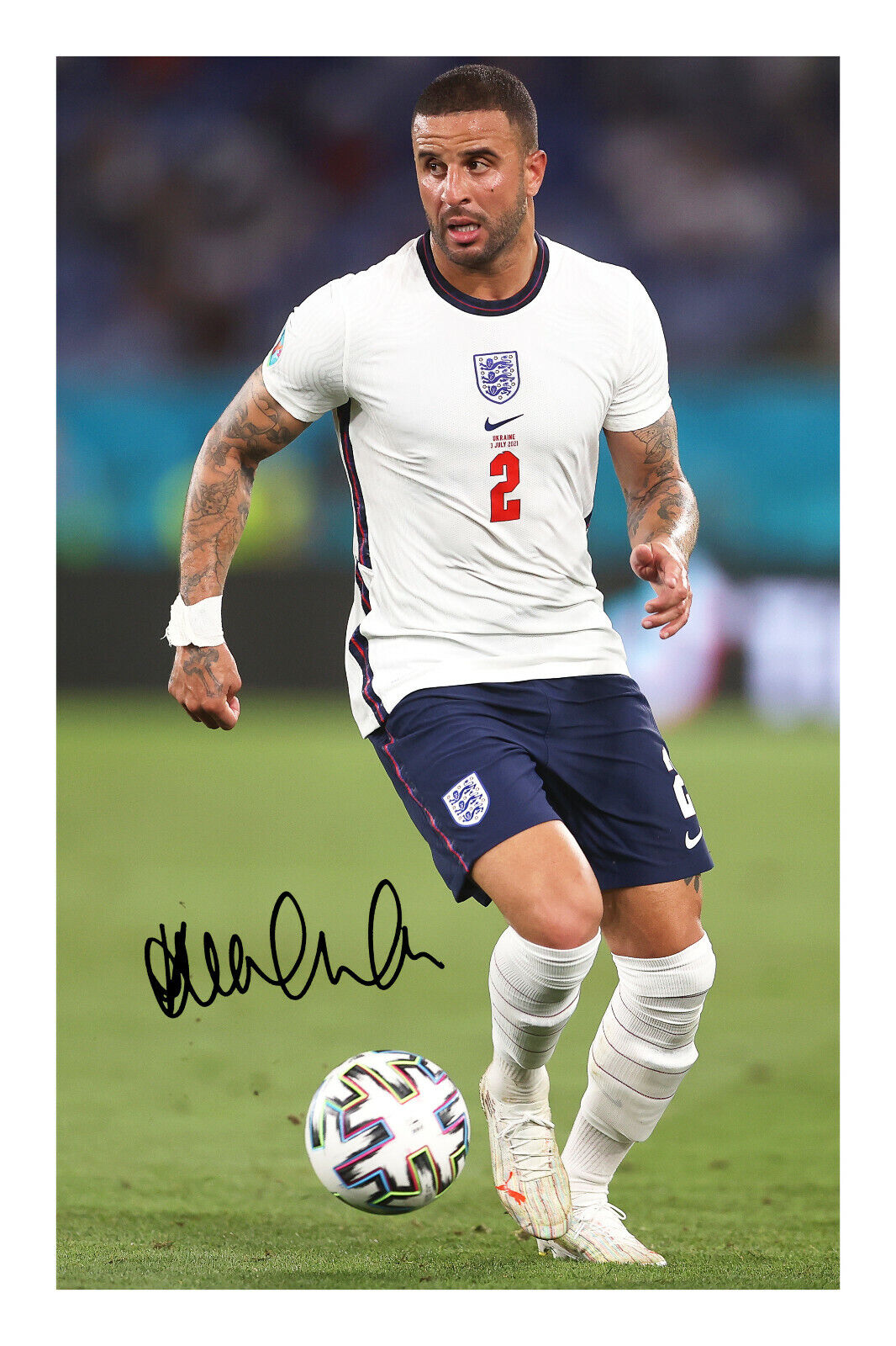 Kyle Walker Signed A4 Photo Poster painting Print England Football Team Euro 2020 2021