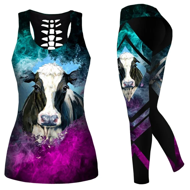 Cattle Printed Hollow Tank + Legging