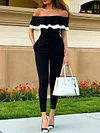 Falbala Off-The-Shoulder Straight Leg Jumpsuit