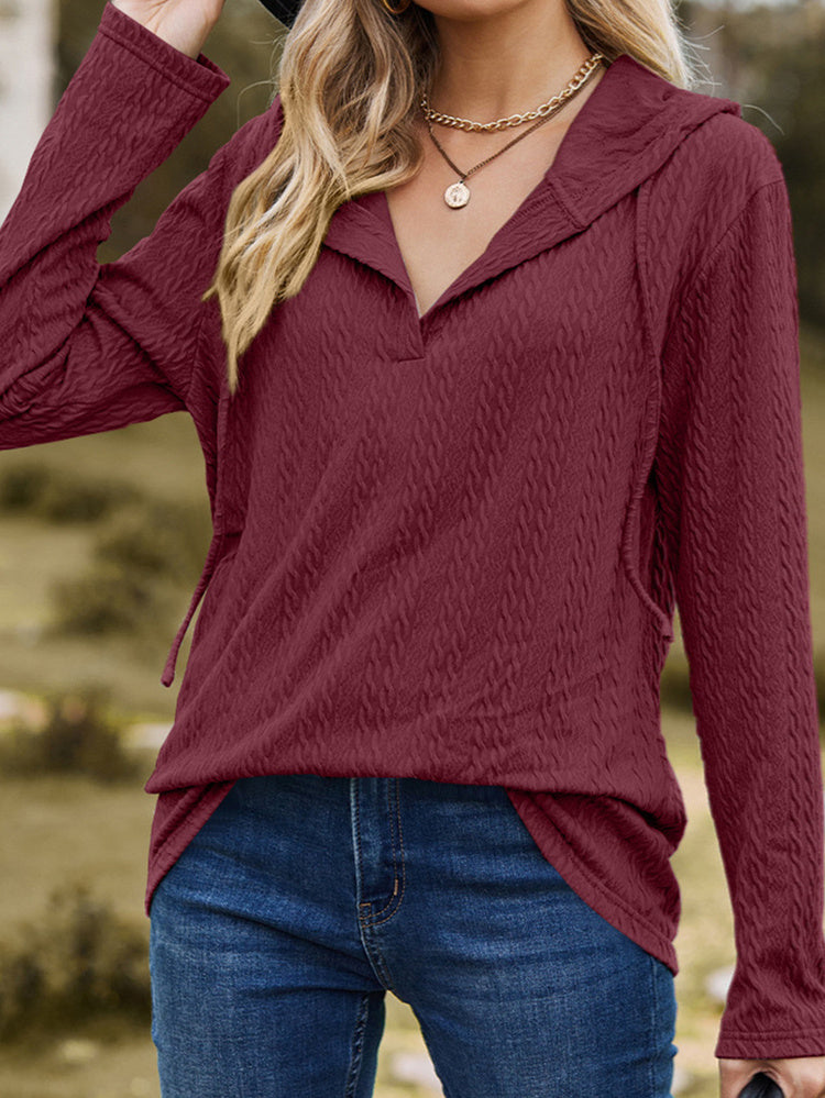 Women Long Sleeve V-neck Graphic Floral Printed Top