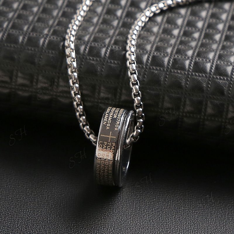 Hip-hop bungee trendy male ring necklace