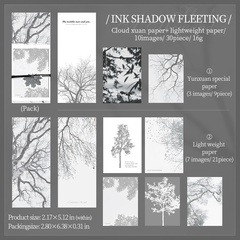 Material Paper - Thousands of Silk Shadows Series Vintage Pattern Landscape 