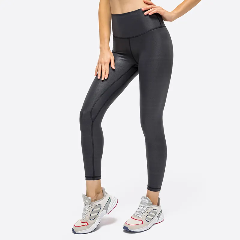high waisted leather look pants 