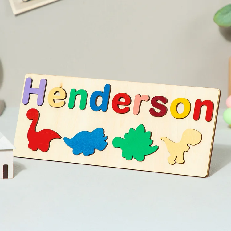 Personalized Name Puzzle Dinosaur Baby Early Learning Toys