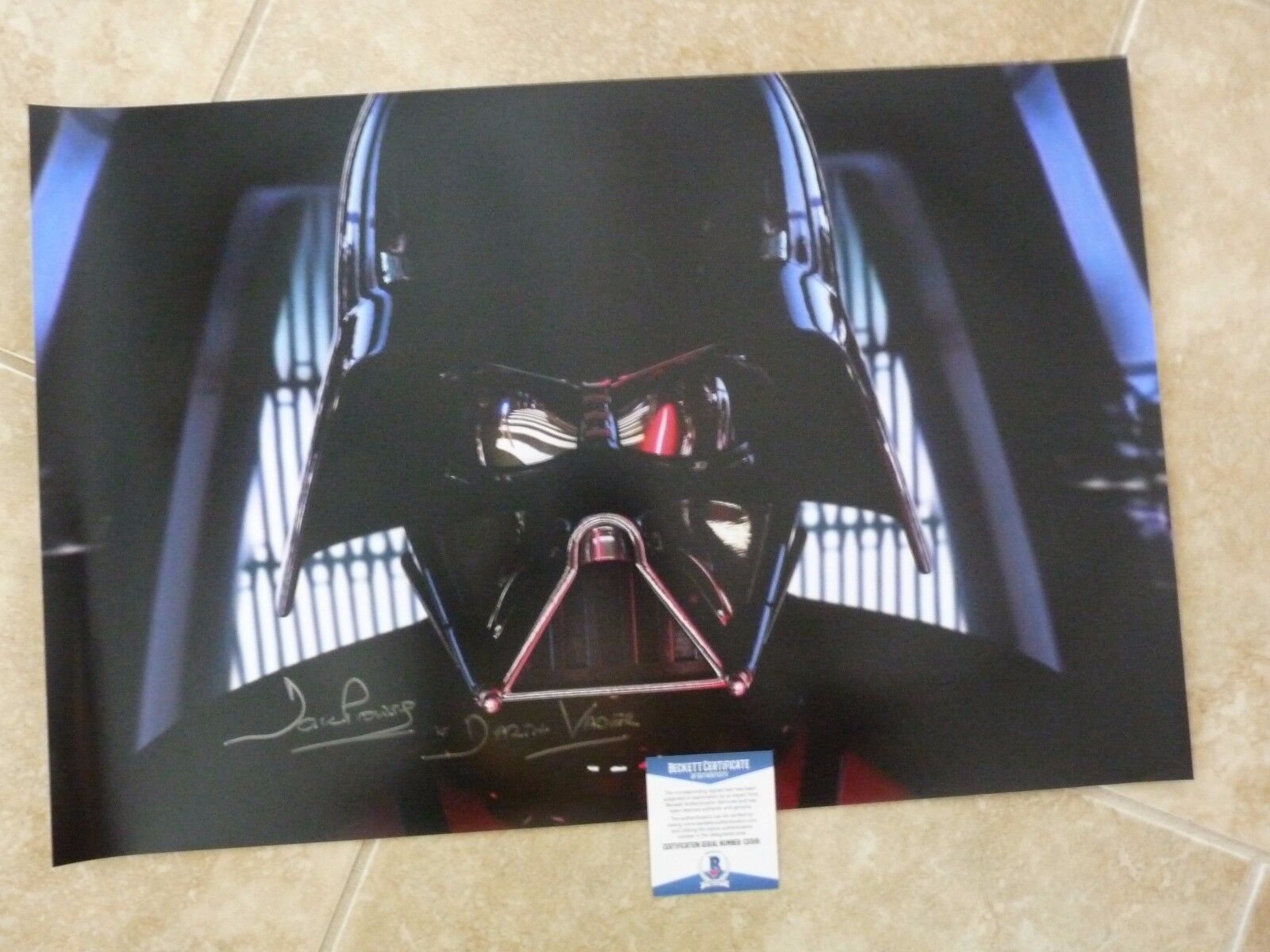 David Prowse Star Wars Darth Vader Signed 16x24 Photo Poster painting Beckett Certified #5