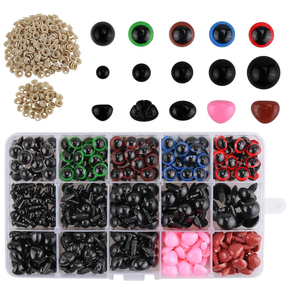 

608pcs Eyes Nose for DIY Crafts Dolls Handmade Toys Accessories Mix Color, 501 Original