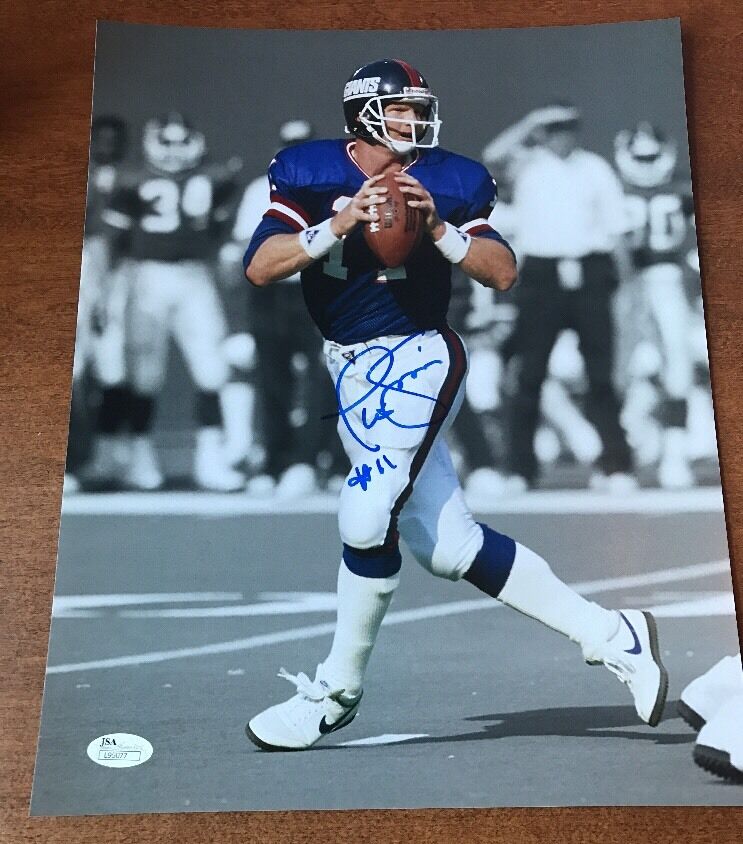 PHIL SIMMS Signed Autographed 11X14 Photo Poster painting N.Y. GIANTS JSA COA