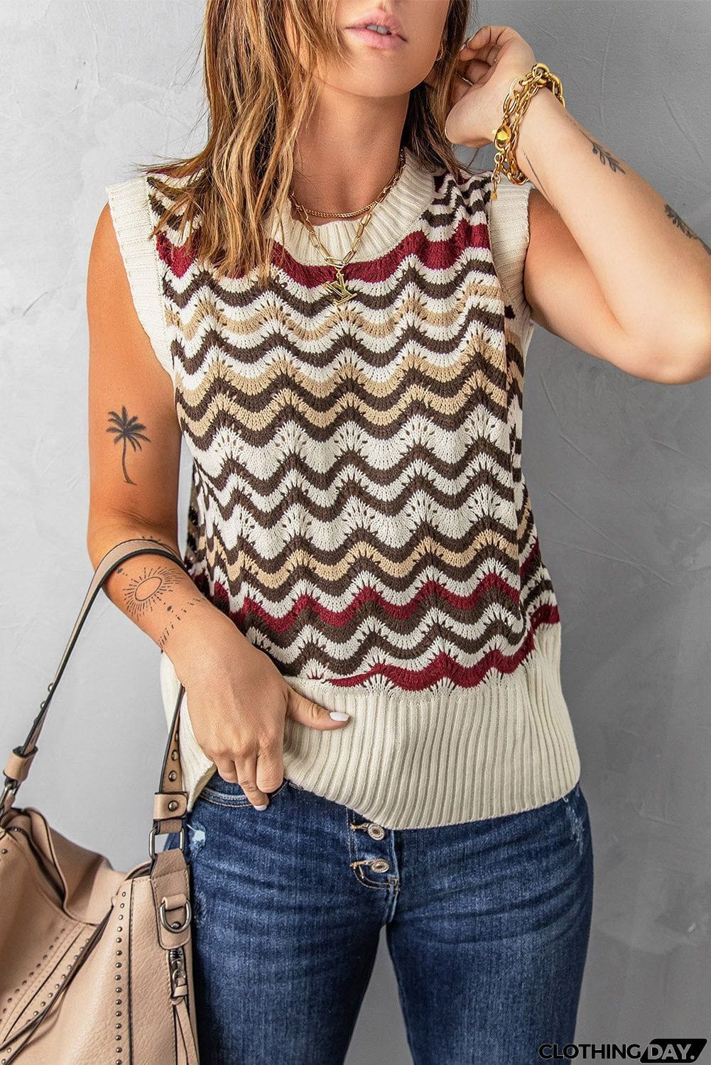 Knit Rainbow Tank Sweater