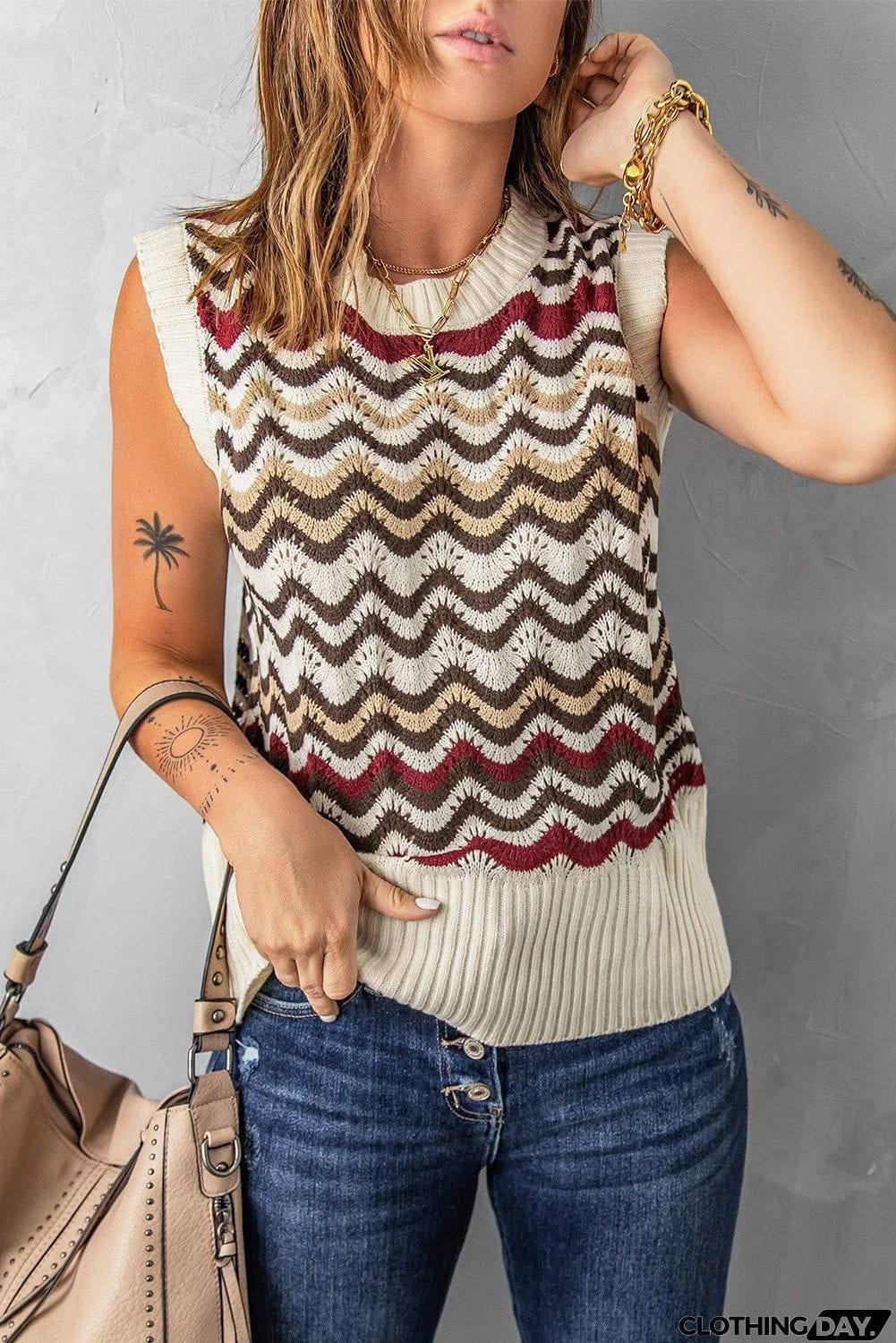 Knit Rainbow Tank Sweater
