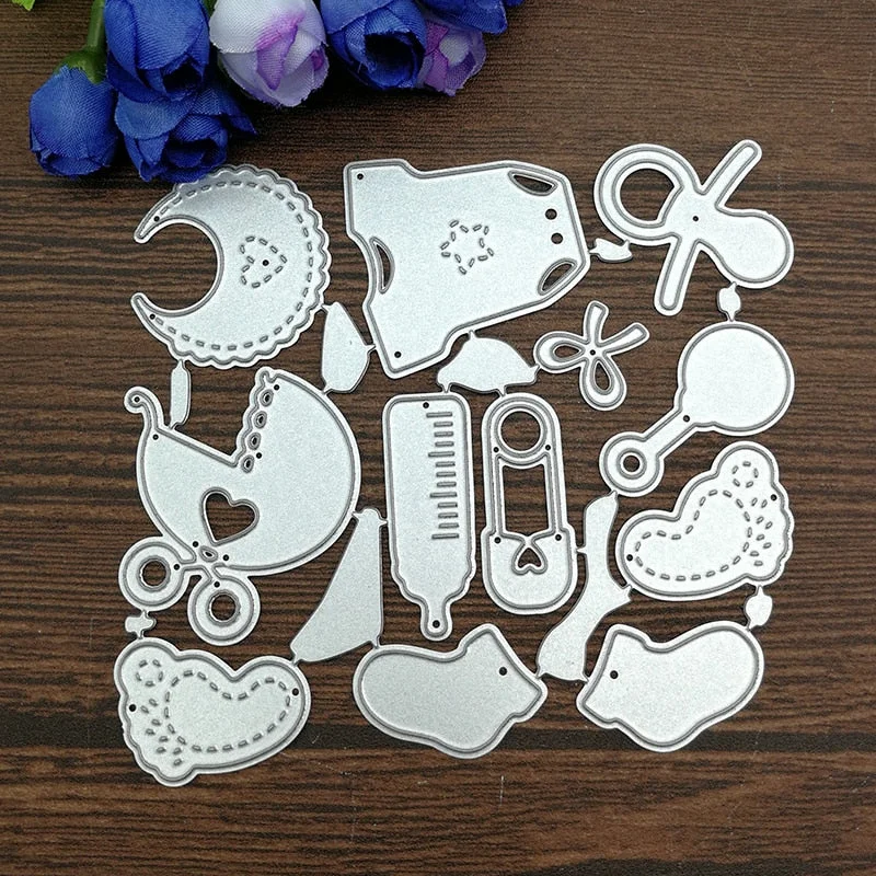 12 PCS/Set Cute Baby Suit Chrildren's Day Metal Cutting Dies Knife mold cutter DIY Scrapbook Paper Photo Craft Template Dies