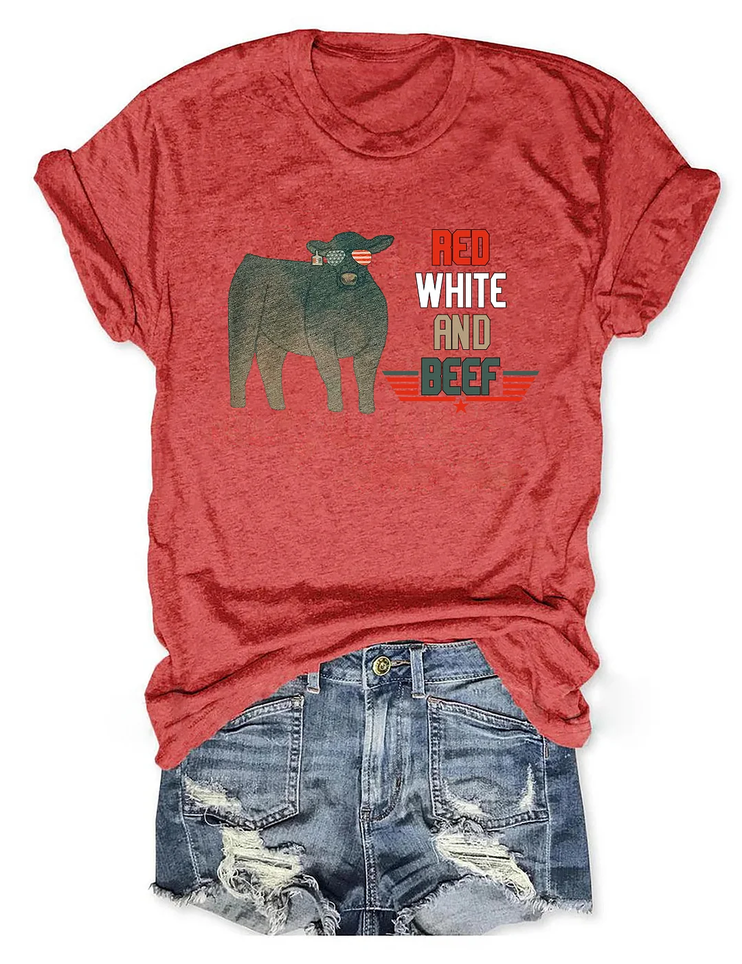 Red White And Beef Cattle T-shirt