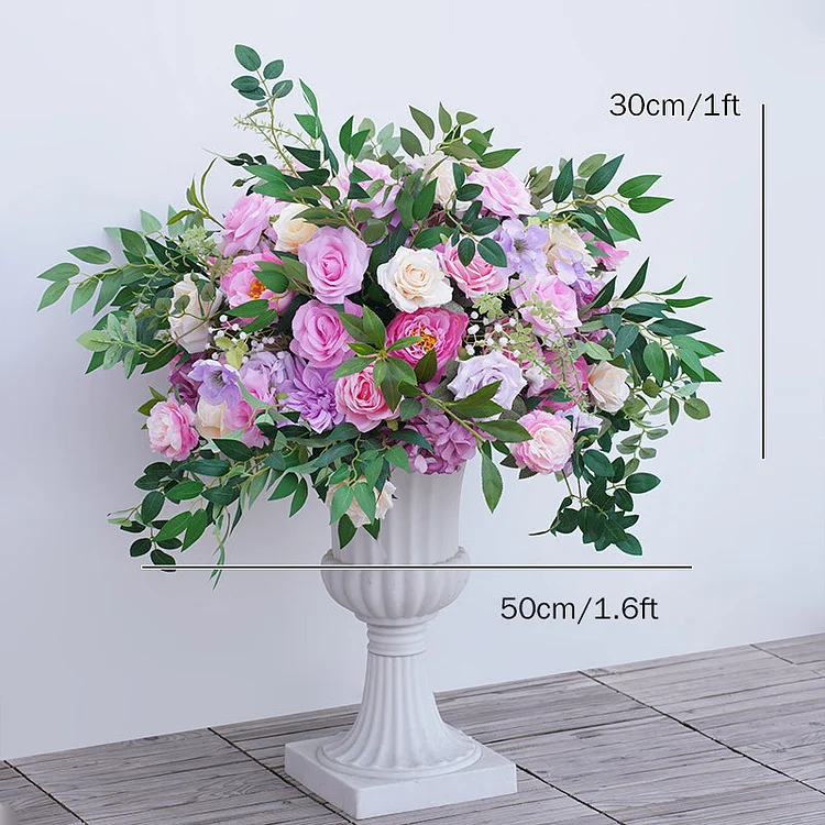 A8257 Rose Green Leaf Arrangement Floral Wedding Table Centerpiece Ball