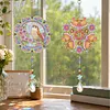 2Pcs Diamond Painting Acrylic Double Sided Birds and Butterflies Wind Chime Suncatcher with Crystal Hanging Pendant