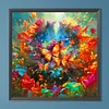 Diamond Painting-DIY Full Round Drill Butterfly in Oil Flower(40x40cm)