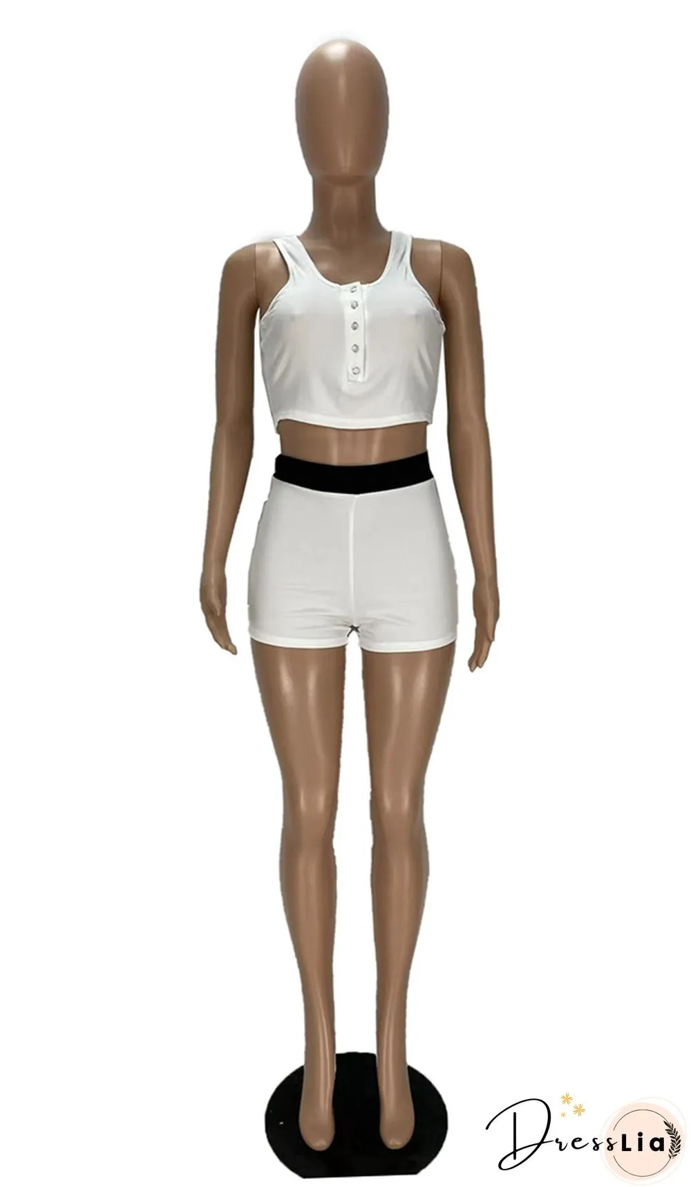 Sportswear Tank Crop Top Biker Shorts Tracksuits