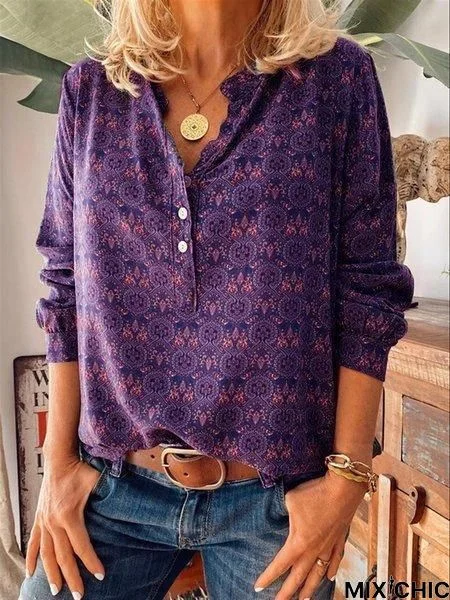 Floral Casual Printed Shirts & Tops