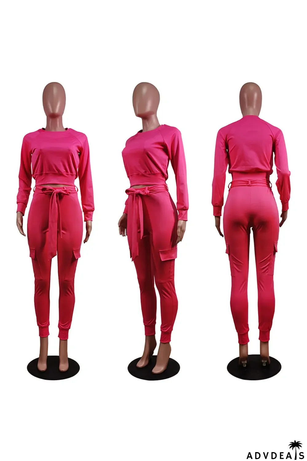 Blue Street Polyester Solid Split Joint O Neck Long Sleeve Regular Sleeve Short Two Pieces