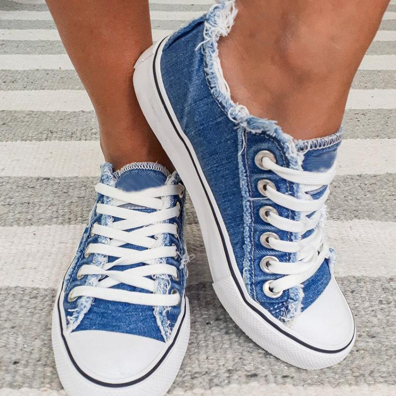 slip on denim sneakers