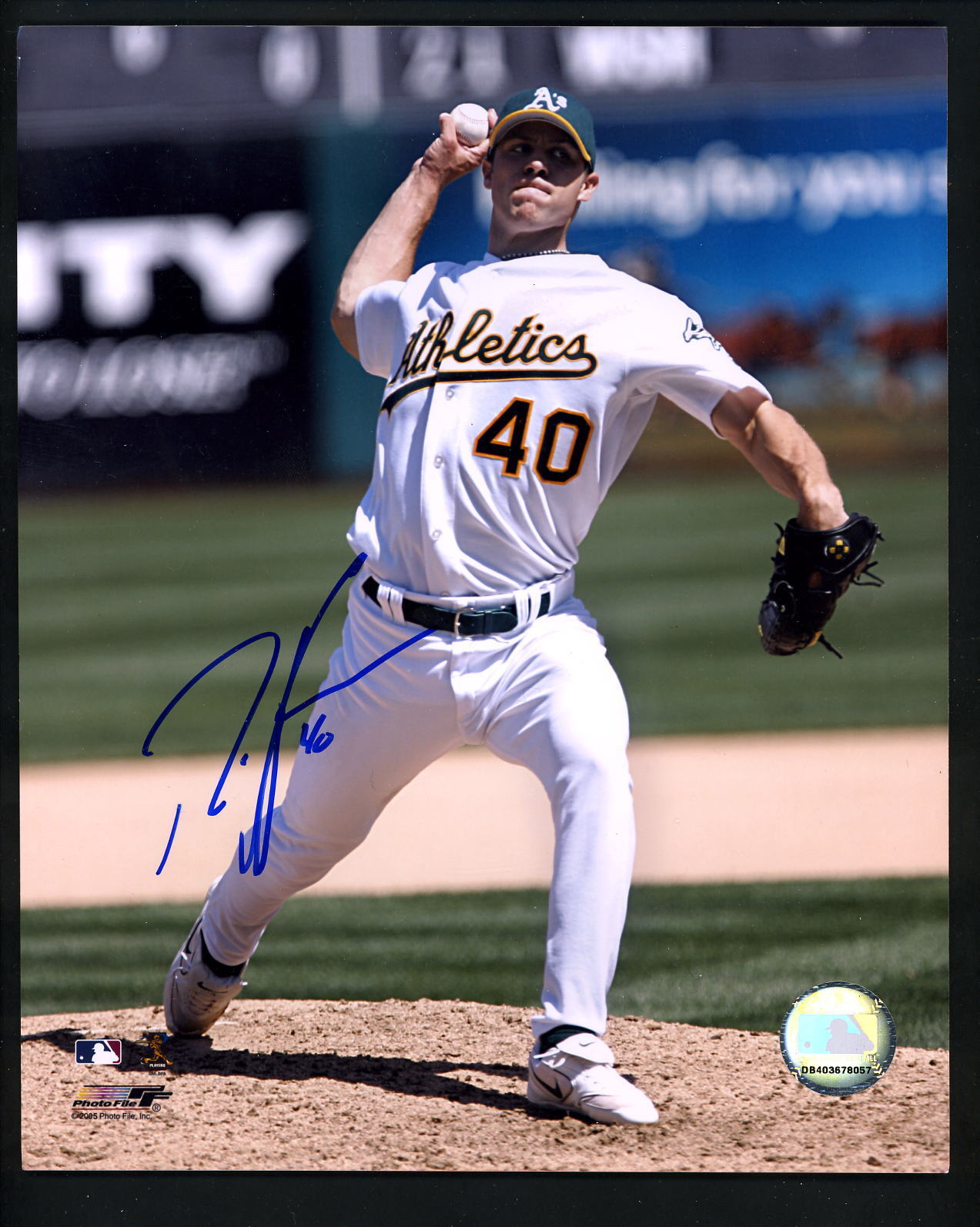 Rich Harden Signed Autographed 8 x 10 Photo Poster painting Oakland A's