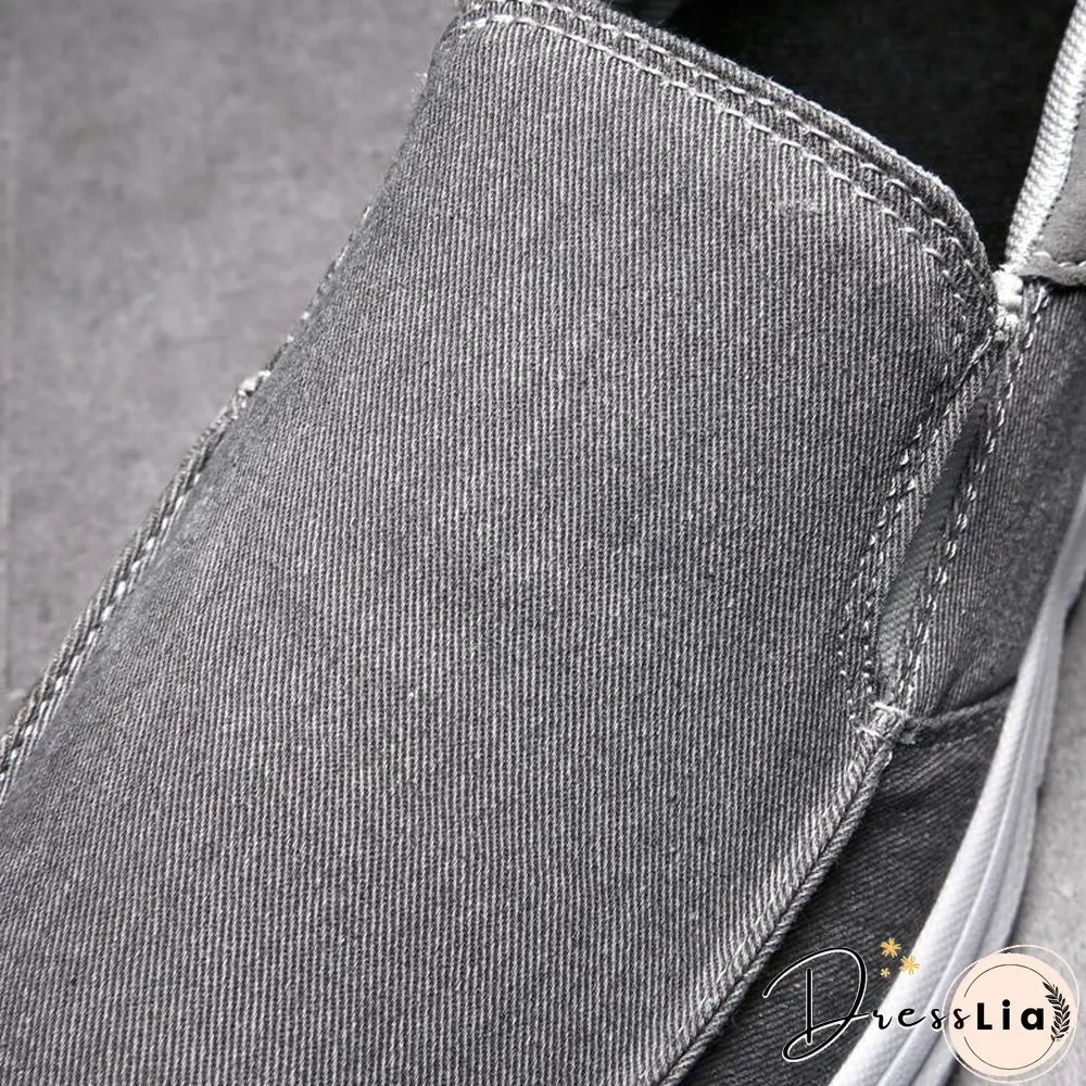 Men Canvas Casual Breathable Footwear Plus size Flat Shoes