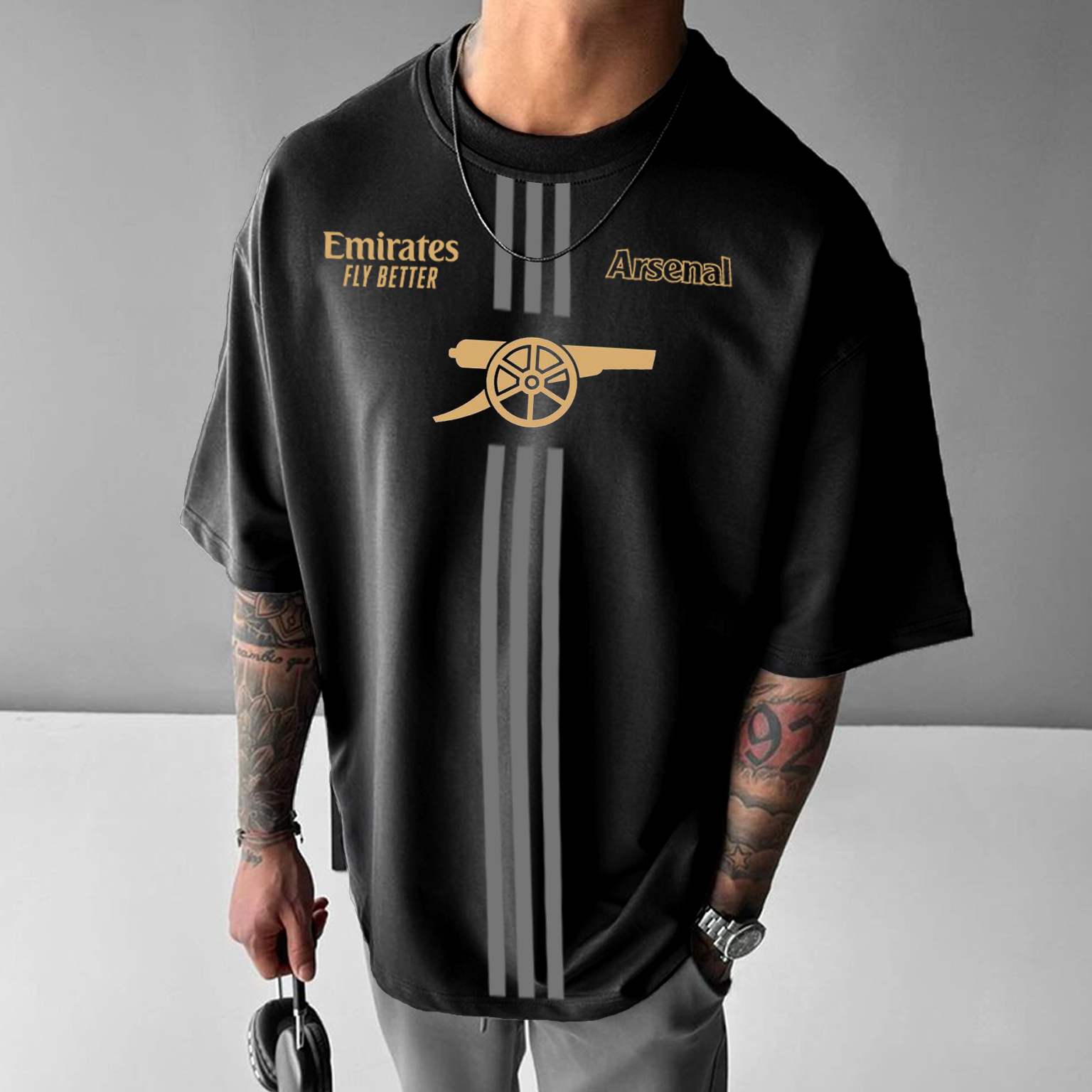 Unisex Football Jersey Team Print Oversized Casual T-shirt / TECHWEAR CLUB / Techwear
