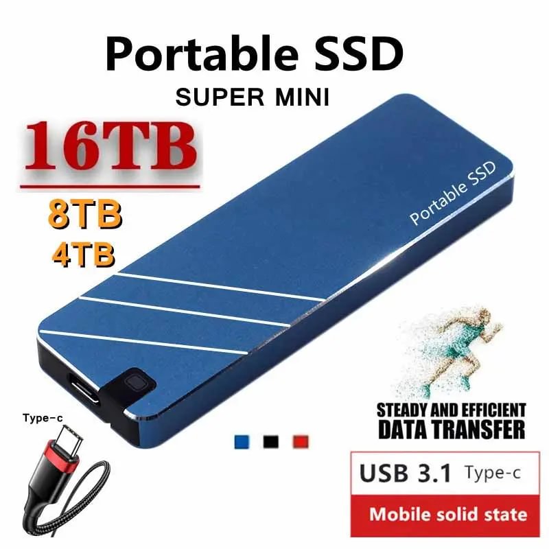 【Mały zewnętrzny dysk SSD】Wysoka prędkość transferu, kompaktowa konstrukcja, niewielka waga, ochrona przed wstrząsami, stabilność
