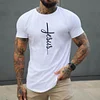 Men's Jesus Basic All-Match Comfortable Round Neck Cotton T-Shirt by Inlyline